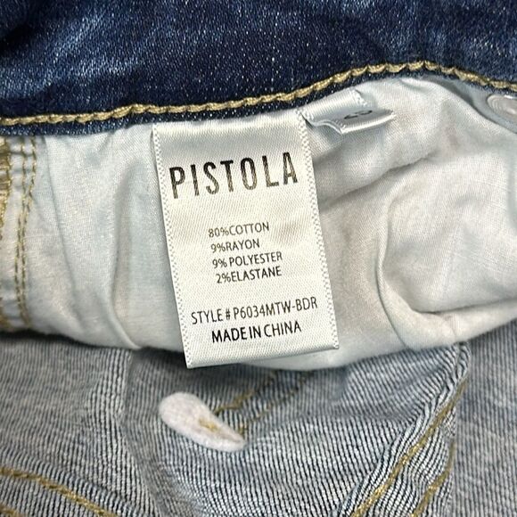 Pistola Special A Skinny Distressed Jeans Women's Dark Wash Sz 25 Mid Rise - Picture 9 of 10